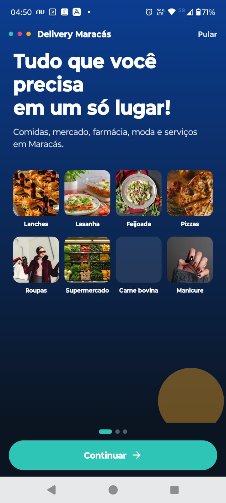Tela do app Delivery Maracás